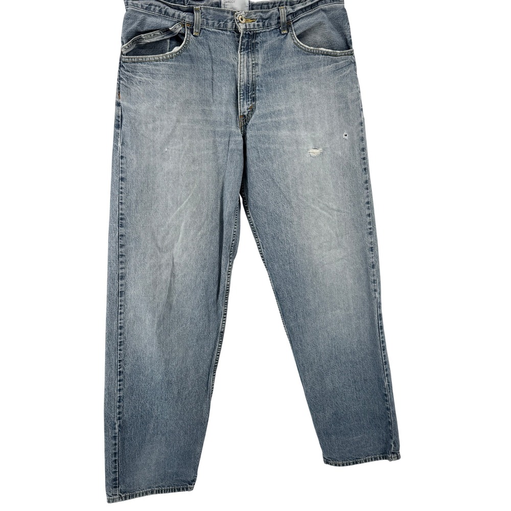 Levi's SilverTab Baggy Jeans Mens 34x34 Light Wash Distressed Vintage‎ 2000s Y2K